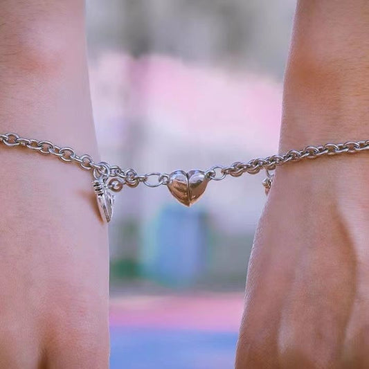 Heart Locket Bracelets Magenitic